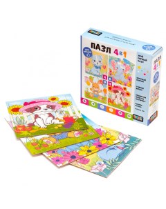Пазл 4 в 1 4 6 9 12 эл Baby Games В цветочном мире 07878 Origami
