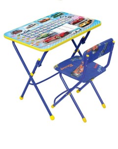 Комплект детской складной мебели КУ1 Большие Гонки со столом и стулом от 3 до 7 лет Nika