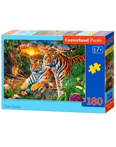 Пазл 180 Семья тигров В1 018482 Castor Land Castorland