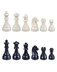 Шахматные фигуры турнирные пластик король h 9 5 см пешка h 5 см 34 шт Leap