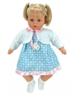 Кукла Бобо блондинка с хвостиками в голубом платье и белой кофточке 65 см 5127 Lamagik