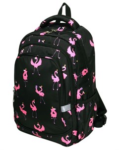 Рюкзак для девочек фламинго чёрный трёхсекционный 20 л 40x28x18 Creativiki