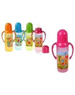 Бутылочка Бусинка Мальчик и девочка разноцветная с ручками 125 мл в ассортименте