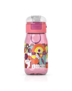 Бутылочка детская с крышкой 475 мл розовая ZK202 PK Zoku