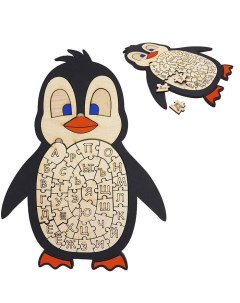 Деревянный пазл Пингвин азбука Арбо