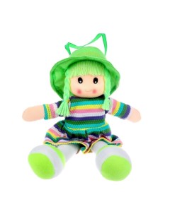 Мягкая игрушка Кукла в платье в полоску и шляпке цвета в ассортименте Nobrand