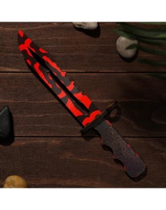 Сувенирное игрушечное оружие из дерева Штык нож красные узоры Nobrand