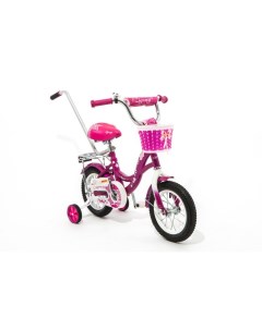 Велосипед 12 GIRL малиновый С РУЧКОЙ Zigzag