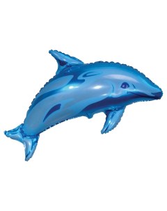 Шар фольгированный 30 Дельфин цвет голубой Flexmetal
