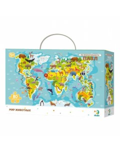 Пазл Карта мира животные 80 деталей Dodo