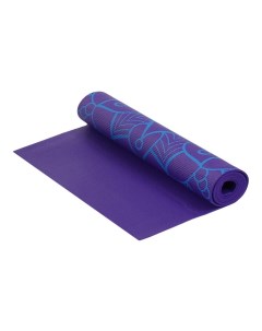 Коврик для йоги и фитнеса PVC фиолетовый с принтом 180 см 5 мм Larsen