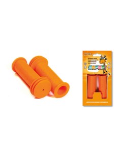 Грипсы Safari детские 102мм антискользящие с упорами резиновые оранжевые Trix