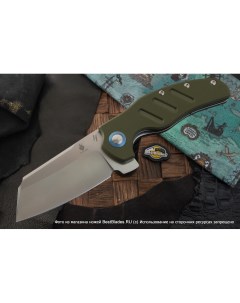 Брутальный складной нож C01C XL сталь 154CM зеленая G 10 Kizer knives