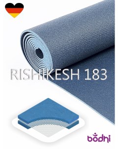 Коврик для йоги фитнеса Rishikesh PRO синий 183 х 80 х 0 45 Бодхи Bodhi
