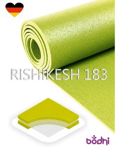 Коврик для йоги фитнеса Rishikesh PRO зеленый 183 х 80 х 0 45 Бодхи Bodhi