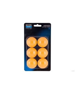 Мячики для пинг понга 6 шт PPB 6B материал полипропилен Упаковка блистер Ecos