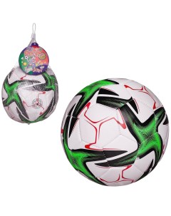 Футбольный мяч Junfa белый с зелено черными звездами 22 23 см Junfa toys
