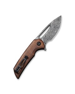 Нож Odium Flipper Knife Wood Handle 2 65 Damascus Blade wood Civivi