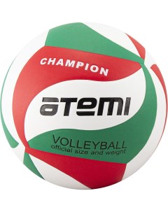 Волейбольный мяч CHAMPION 5 белый зелёный красный Atemi