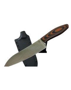 Тактический кух нож Knives Santoku Bohler N690 черно оранжавая G10 Apus
