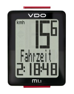 Велокомпьютер M1 1 5 функций 3 строчный дисплей черно белый Германия Vdo