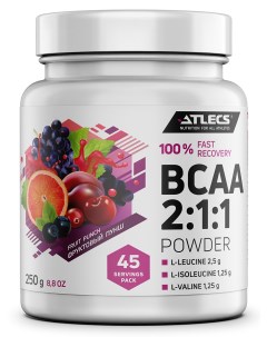 BCAA 2 1 1 250 г 45 пор фруктовый пунш Atlecs