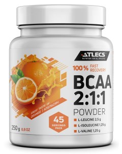 BCAA 2 1 1 250 г 45 пор апельсин Atlecs
