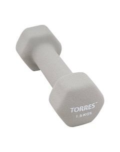 Неразборная гантель неопреновая PL5501 1 x 1 5 кг серый Torres