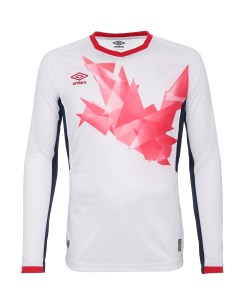 Футболка футбольная Origami Jersey LS белая красная S Umbro