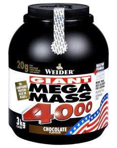 Гейнер Mega Mass 4000 3000 г chocolate Weider