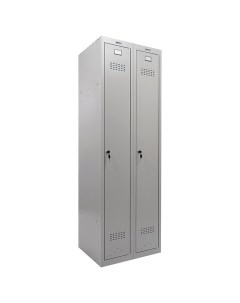 Шкаф металлический для одежды LK 21 80 УСИЛЕННЫЙ 2 секции Серый Brabix