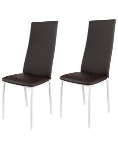 Комплект стульев Hamburg LUX Гамбург стеганный белый коричневый 2 шт Kett-up