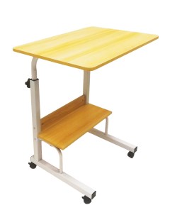 Прикроватный столик для ноутбука с полкой регулировка высоты светло коричневый 40х60 см Urm