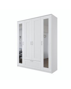 Шкаф комбинированный с зеркалом 4дв 1я Сириус 1560х500х1900 белый Nobrand