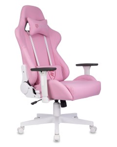 Кресло игровое Zombie Neo розовый эко кожа крестов пластик пластик белый Бюрократ