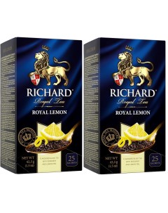 Чай черный Royal Lemon 2 уп х 25 пакетиков Richard