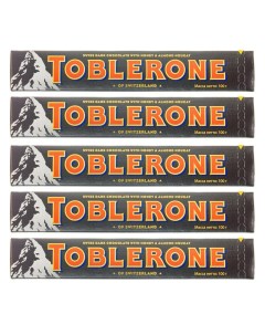 Горький шоколад Медово миндальная нуга Коробка 5шт 100гр Toblerone