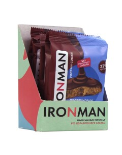 Протеиновое печенье орех в тёмной глазури коробка 6 шт Ironman