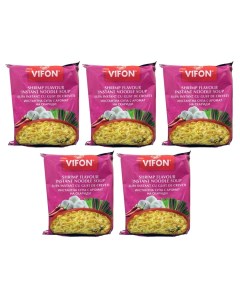 Лапша быстрого приготовления пшеничная со вкусом креветок 5 шт по 60 г Vifon