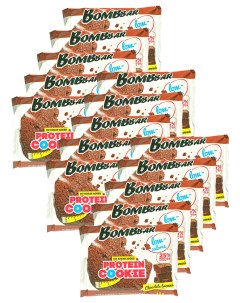 Протеиновое печенье без сахара шоколадный брауни 15 шт по 40 г Bombbar
