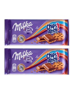 Шоколад молочный Chips Ahoy 100 г х 2 шт Milka