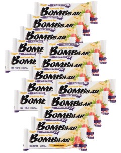 Протеиновые батончики без сахара набор 15x60г малиновый чизкейк Bombbar