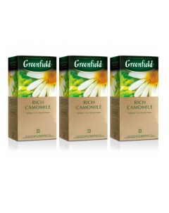 Чай травяной Camomile Meadow 3 упаковки по 25 пакетиков Greenfield