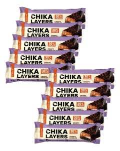 Батончик Bombbar Chika Layers 10шт по 60г Хрустящее печенье с двойным шок Chikalab