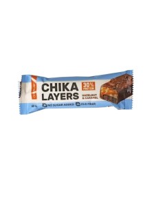 Батончик Chikalab Chika Layers 15шт по 60г Лесной орех с карамелью Bombbar