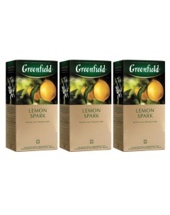 Чай черный Lemon Spark 3 упаковки по 25 пакетиков Greenfield