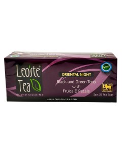 Чай Oriental Night смесь черного и зеленого с добавками 25 пакетиков х2 г Leoste