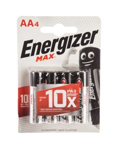 Батарейка щелочная LR6 AA MAX 1 5В бл 4 7638900437645 Energizer