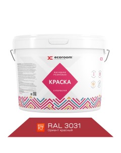 Краска резиновая фасадная RAL 3031 ориент красный 2 4 кг Ecoroom