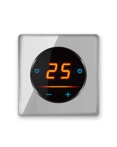 Терморегулятор теплого пола c WiFi ОКЕ 20 в стеклянной серой рамке Onekeyelectro